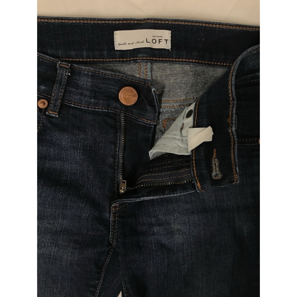 Ann Taylor Loft Women's Jeans, Size 2, Blue, Modern Straight Leg, Dark Wash